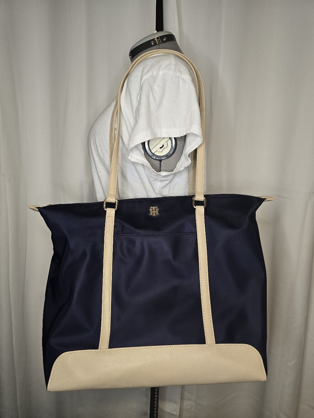Tommy Hilfiger Navy and Beige Everyday Tote